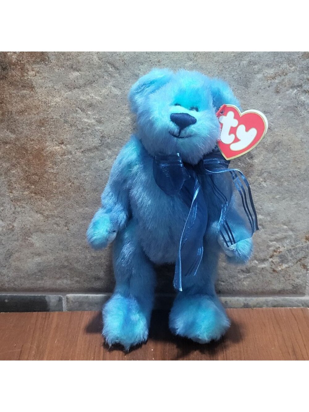 Ty Attic Treasures Collection Azure 8" Jointed Blue Teddy Bear Plush 1993